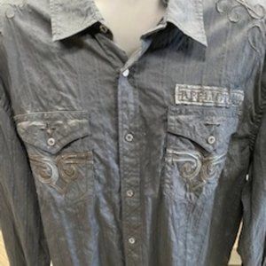 Men's Affliction Long Sleeve Dress Shirt, size 3XL